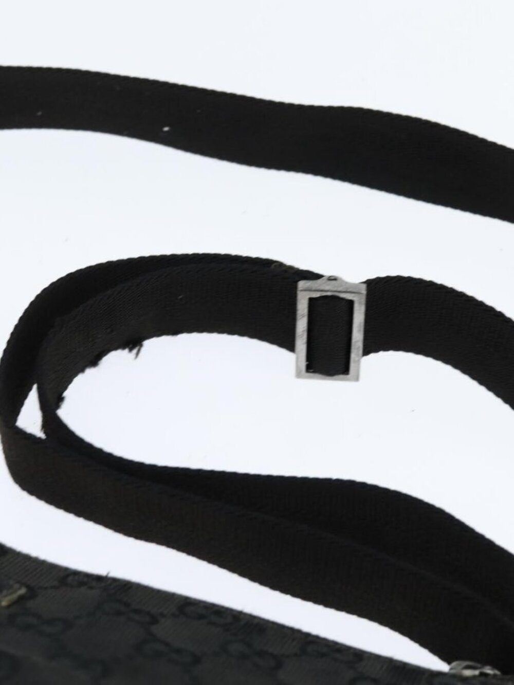 Authentic GUCCI GG Canvas Shoulder Bag Black Silver 114273 - Picture 15 of 16